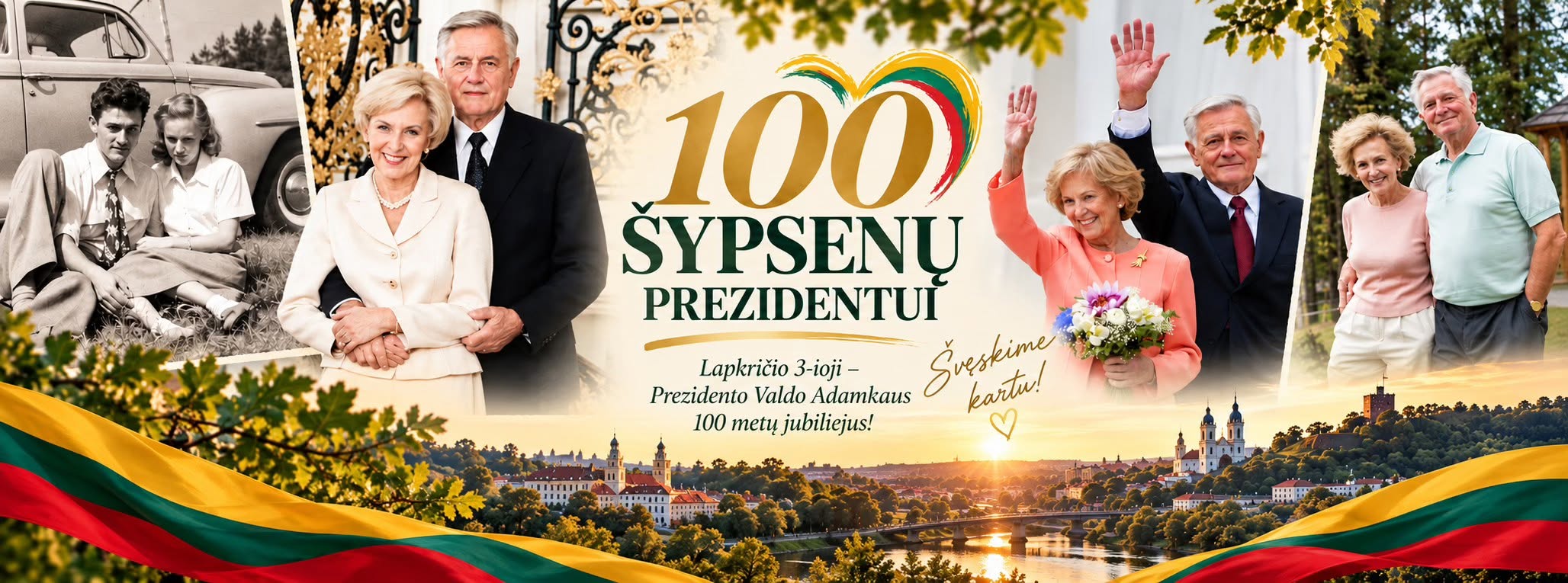 Prezidento V. Adamkaus 100-mečiui – išskirtinė dovana: lietuviai kviečiami padovanoti 100 šypsenų